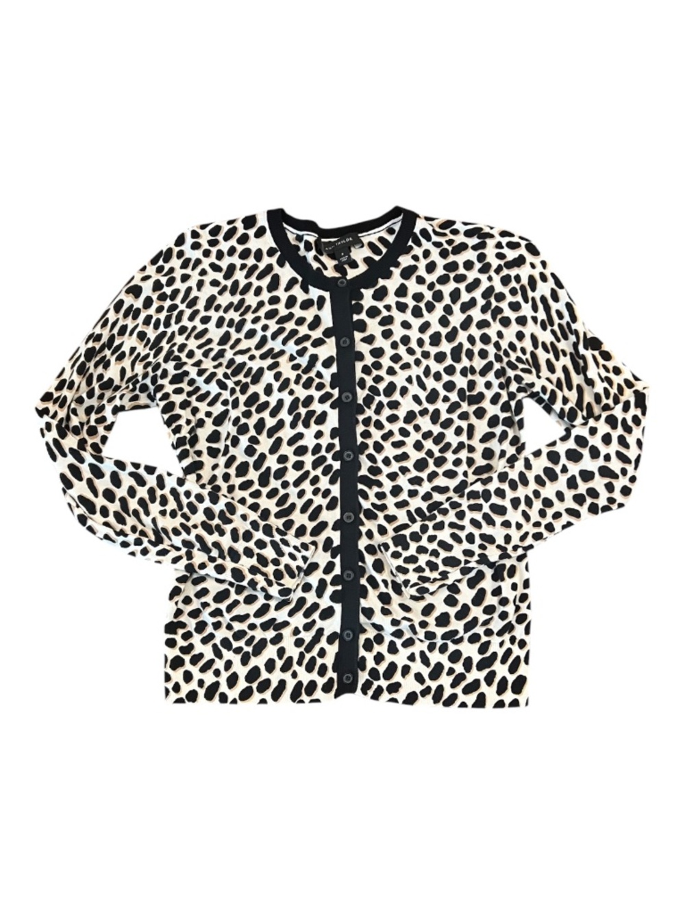 Ann Taylor Cardigan Sweater Leopard Print Button Front Size Medium